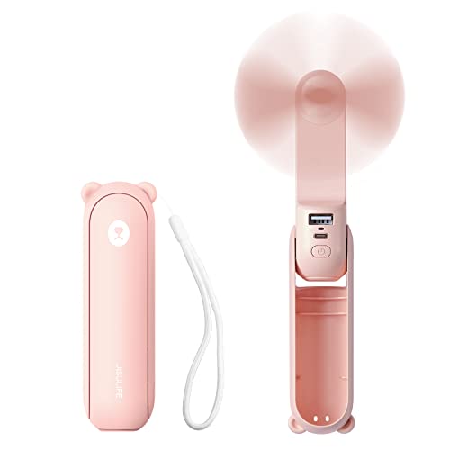 Handheld mini fan in pink