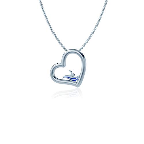 Necklace with a pendant of a swimmer
