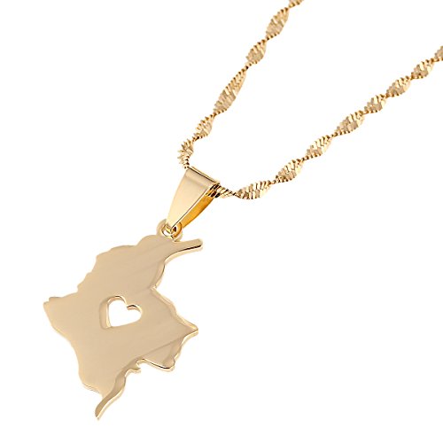 Map of Colombia necklace