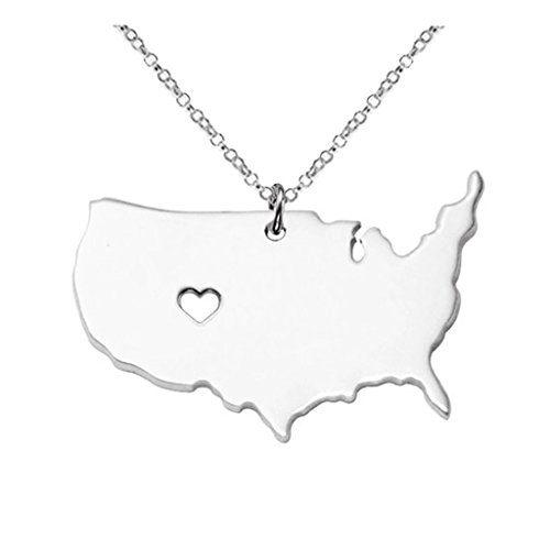 US map pendant necklace