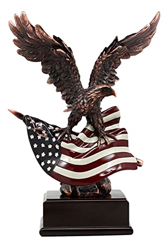 Eagle statue with the USA flag