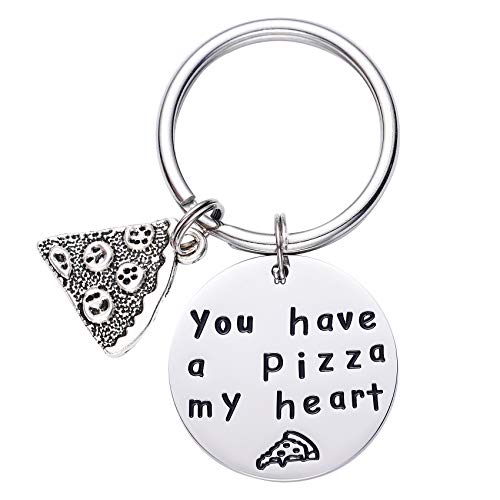 You have a pizza my heart keychain