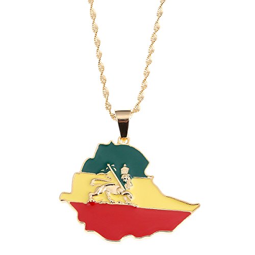 Map of Ethiopia necklace