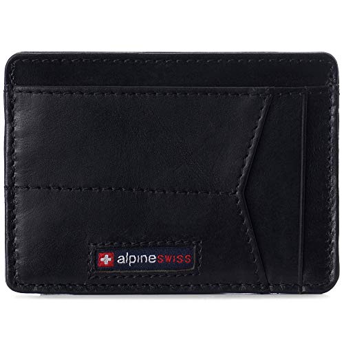 Alpine Swiss Oliver Mens RFID Blocking Minimalist Front Pocket Wallet