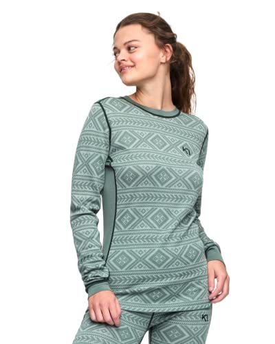 Merino wool base layer with colorful print