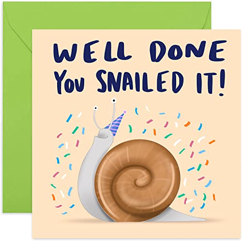 Funny graduation card with an image of a snail and "You Snailed it!"