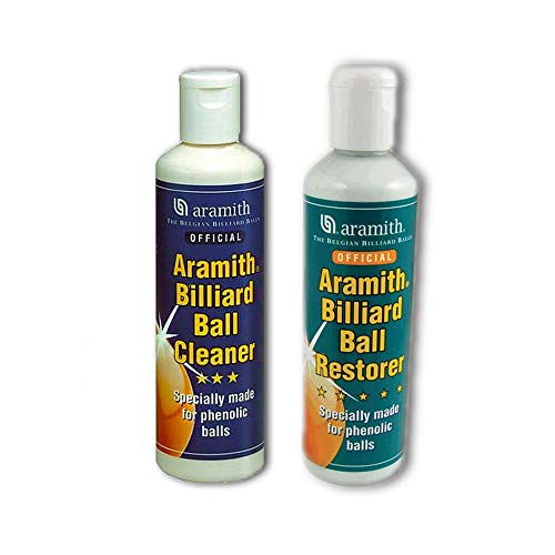 Two bottles of billiards ball cleaning liquid