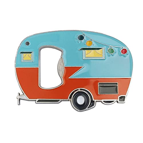 Bottle opener shaped like a caravan