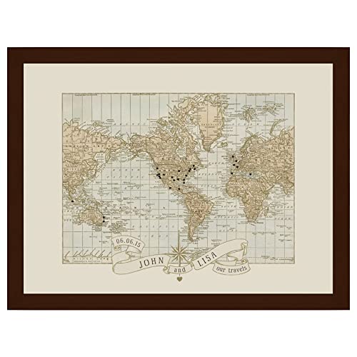 Personalized pushpin world map