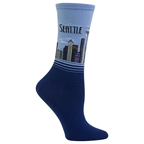 A sock with the Seattle skyline