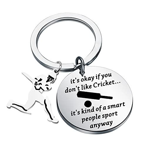 Funny cricket-theme keychain