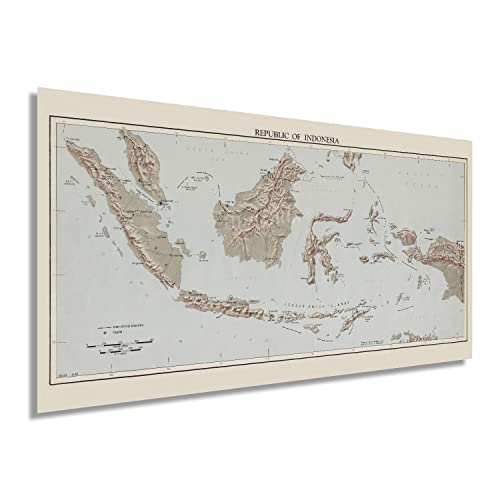 Vintage map of Indonesia