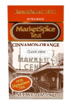 A box of MarketSpice cinnamom orange tea