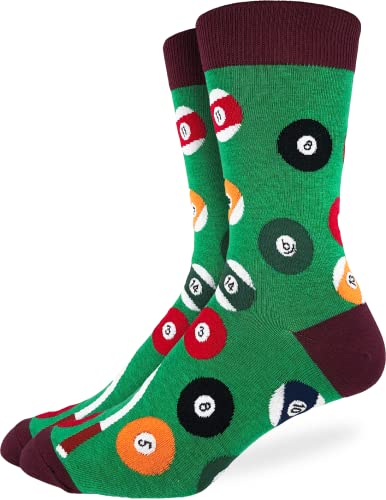 A pair of colorful socks with pool balls on it