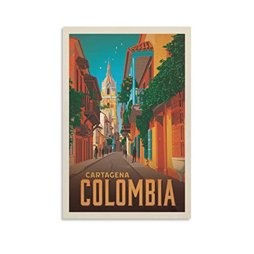 Vintage travel poster of Cartagena, Colombia