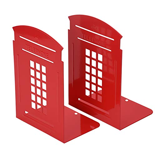 Red phone booth bookends