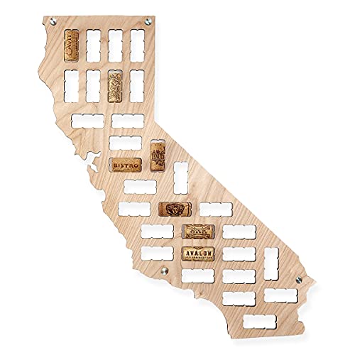 California map with wine corks