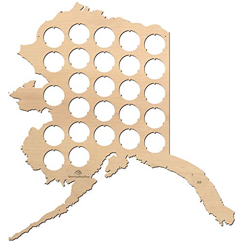 Alaska state beer cap map