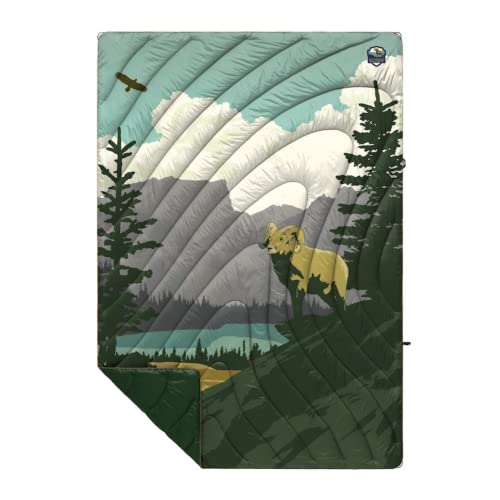 Puff blanket with a print from a US national park