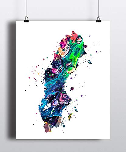 Colorful map of Sweden poster