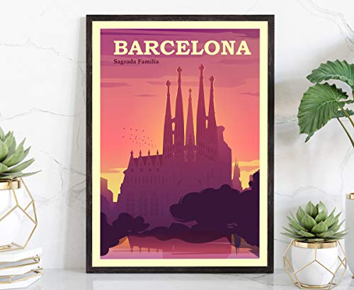 Barcelona retro style poster