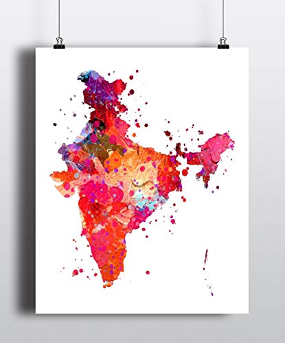 colorful map of India