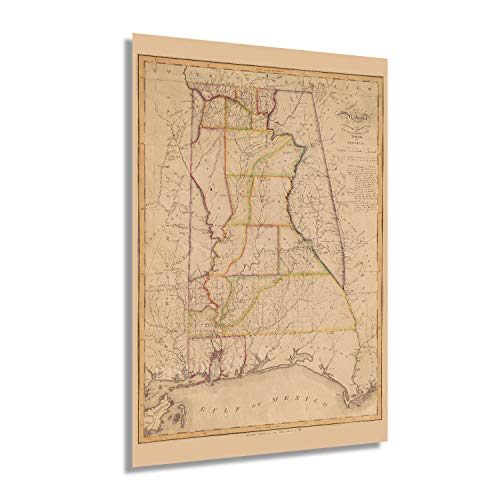 Vintage map of Alabama