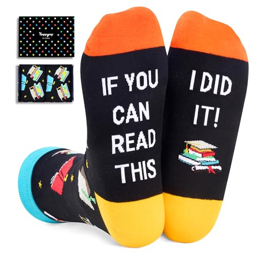 If you can read this, I did it! socks for grad students