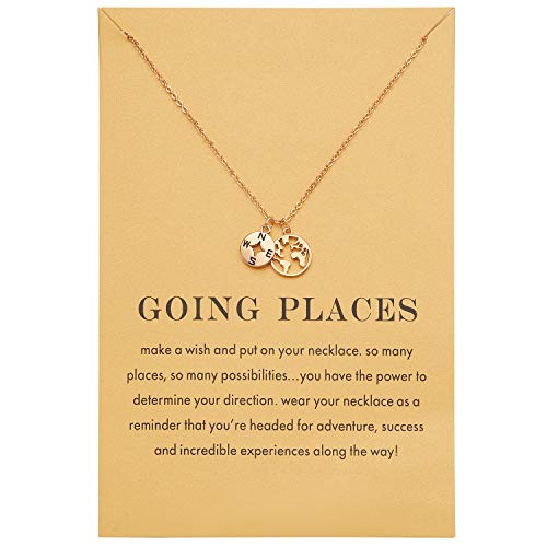 Necklace with world map pendant