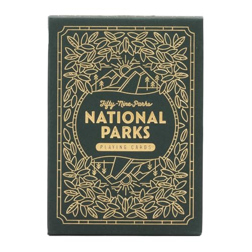 Deck of cards with a national parks print
