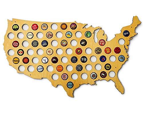 US map with beer caps