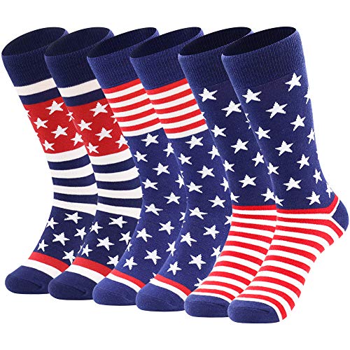 A set of socks in the colors of the US flag