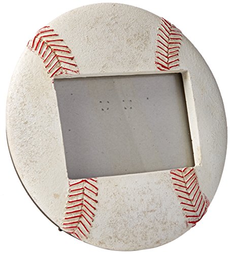 A photo frame in the shape of a baseball