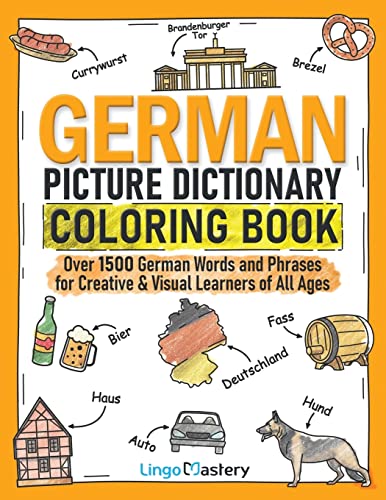 Book cover of "German picture dictionary coloring book"