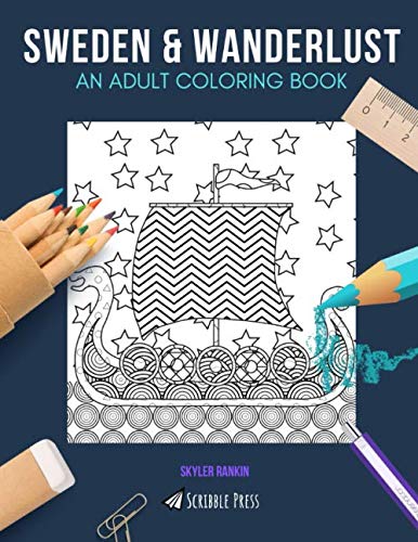 Sweden coloring book for adults