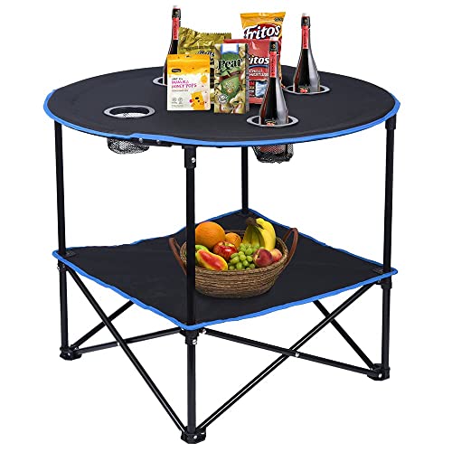 A portable and foldable table for the beach