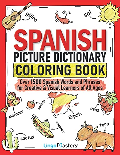 Spanish dictionary coloring book