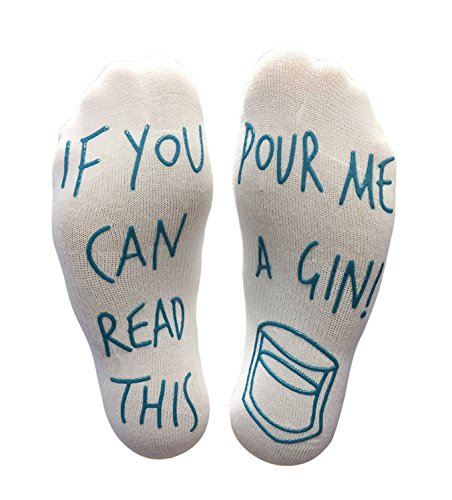 'If You Can Read This Pour Me A Gin' Funny Socks 