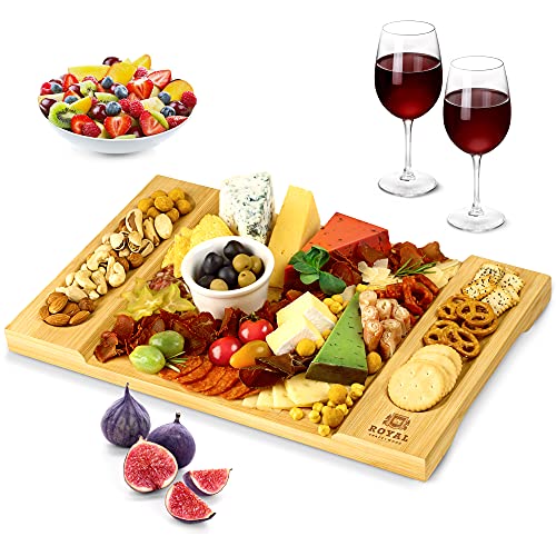 A cheeseboard filled with cheese and pairings 