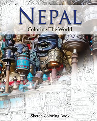 Nepal coloring book for adults