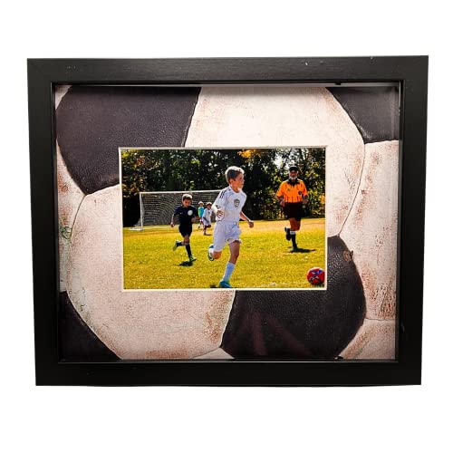 Picture frame with soccer balls