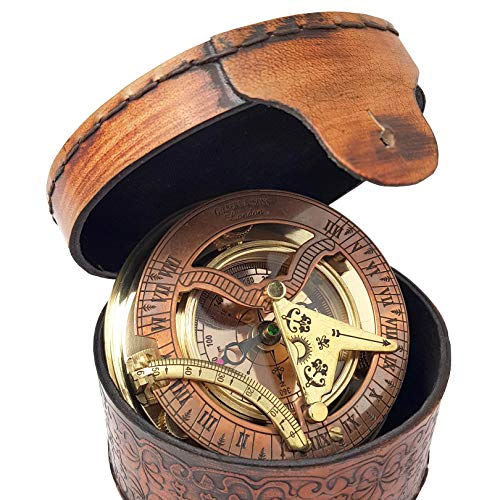 Antique Brass & Copper Sundial Compass