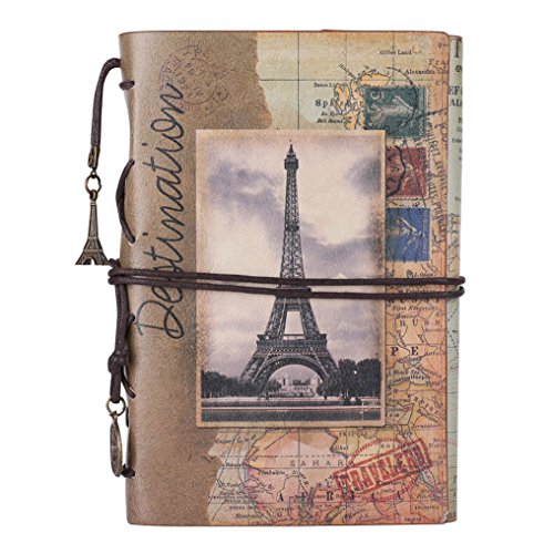 Vintage leather journal of Paris