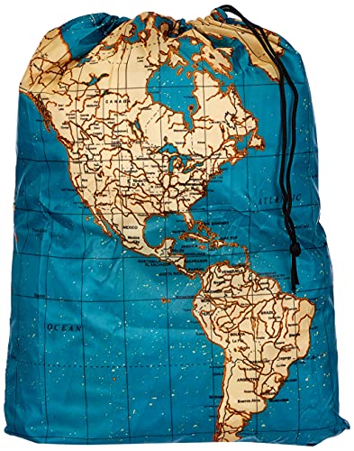 Laundry bag with a map of the world