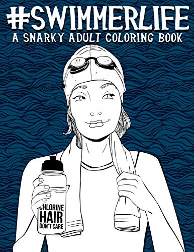 Swimming-themed coloring book for adults
