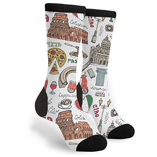 A pair of socks with an Italian design