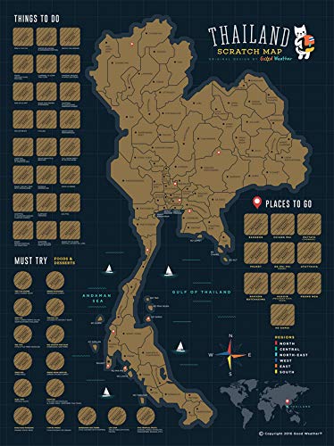 A scratch map of Thailand