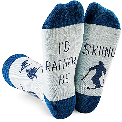 "I'd rather be skiing" socks
