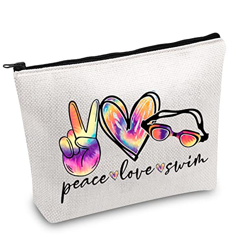 Peace, love, swim make-up bag