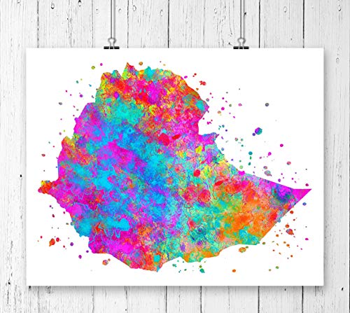 Map of Ethiopia with color paint